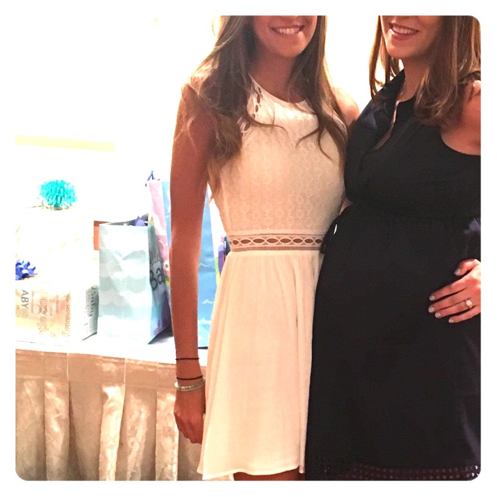Francesca’s white skater dress